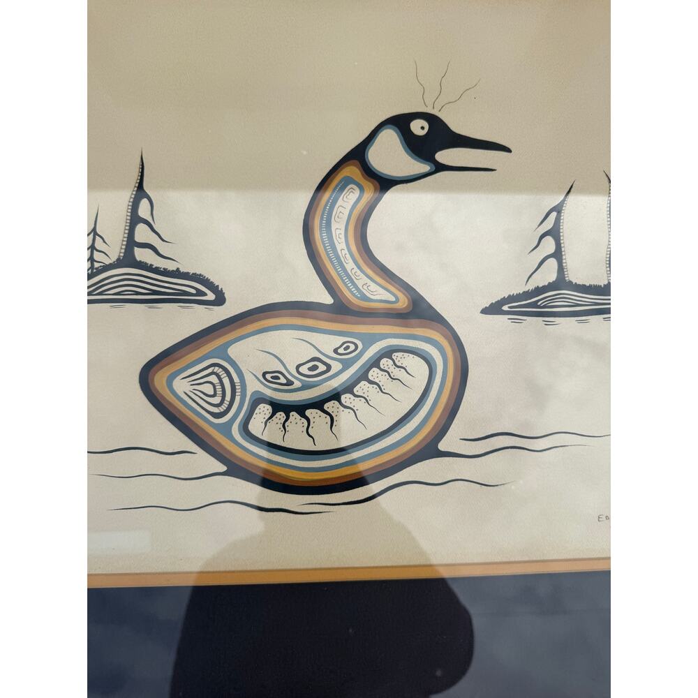 🎨 Eddie Kakerepetum 1981 Woodland School Indigenous Goose – Signed - Picture 2 of 7